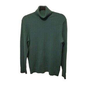 Bean Pole Dark Green Cashmere Turtle Neck Sweater Mens M/L Preppy Holiday Luxury